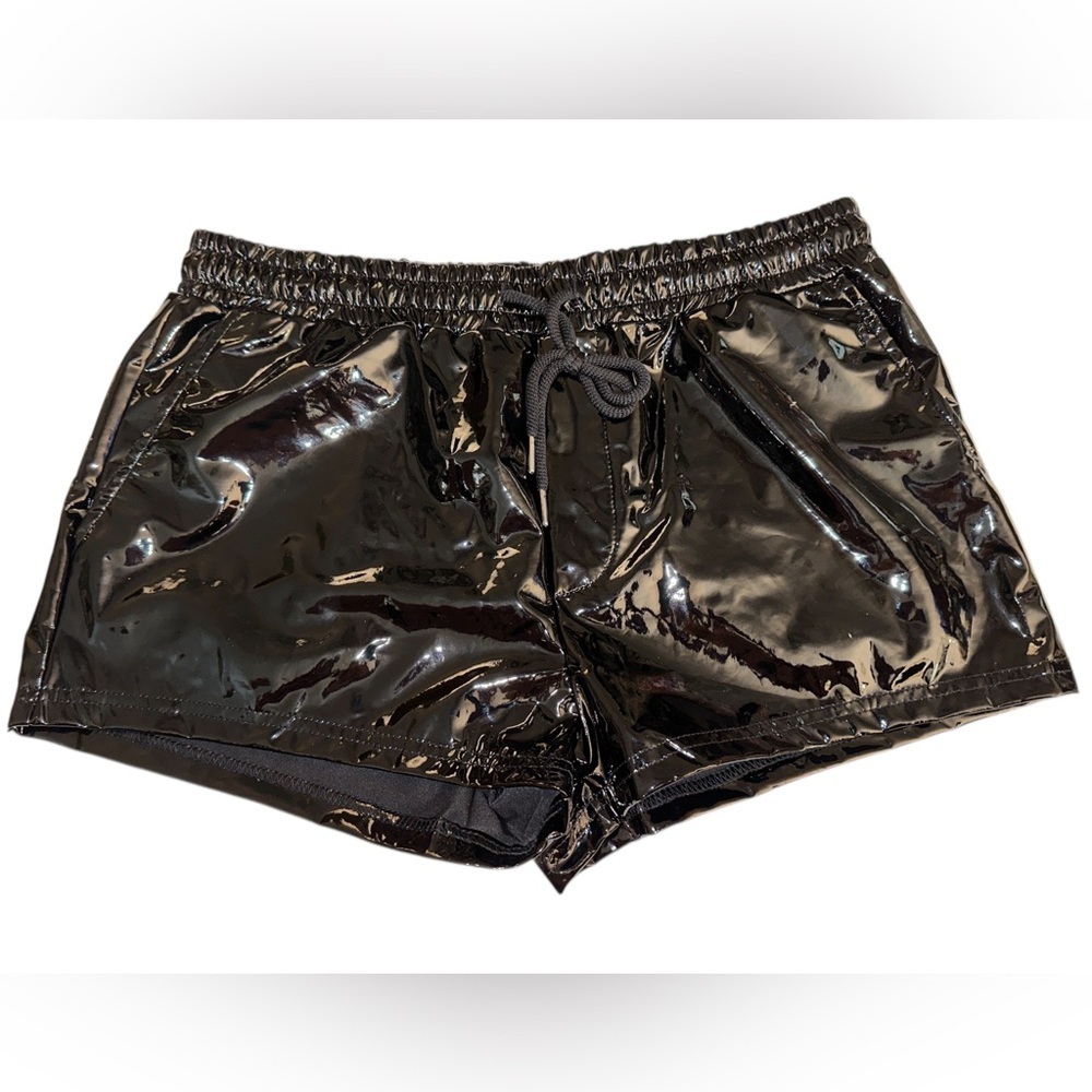 SHEIN- Men’s- Glossy Black Patent Leather Look- Sz M- EUC